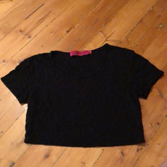 Black crop top tee shirt - Picture 1 of 1